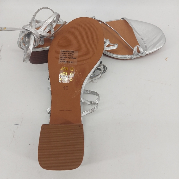 Madewell The Brigitte Lace-Up Sandal in Metallic Leather Size 10 - Picture 5 of 7